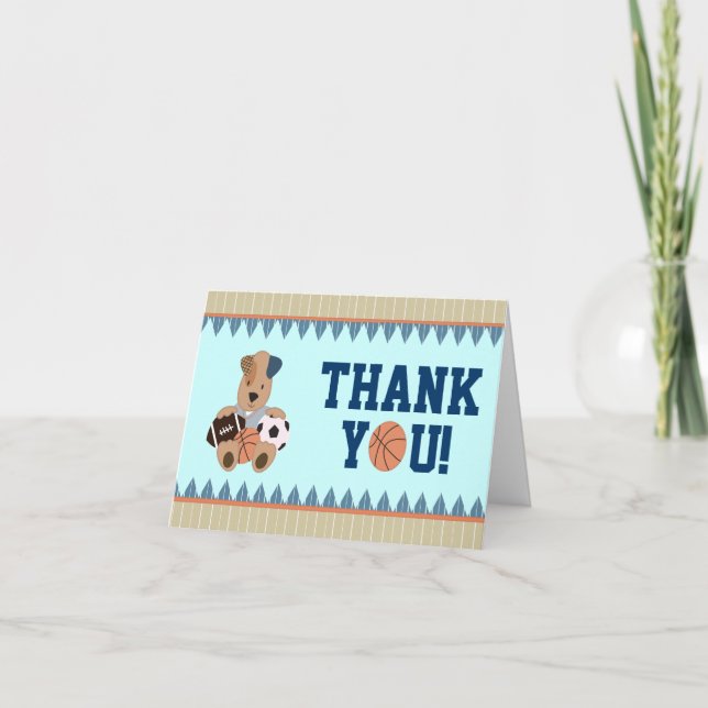 Tarjeta De Agradecimiento All-Star Puppies Baby Shower Thank-You Notecard (Anverso)