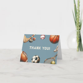 Tarjeta De Agradecimiento All Star Sports Boys Teens Birthday Thank You Card