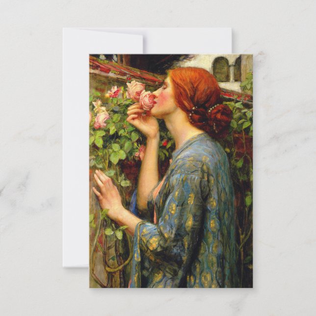 Tarjeta De Agradecimiento Alma de la Rosa John William Waterhouse (Anverso)