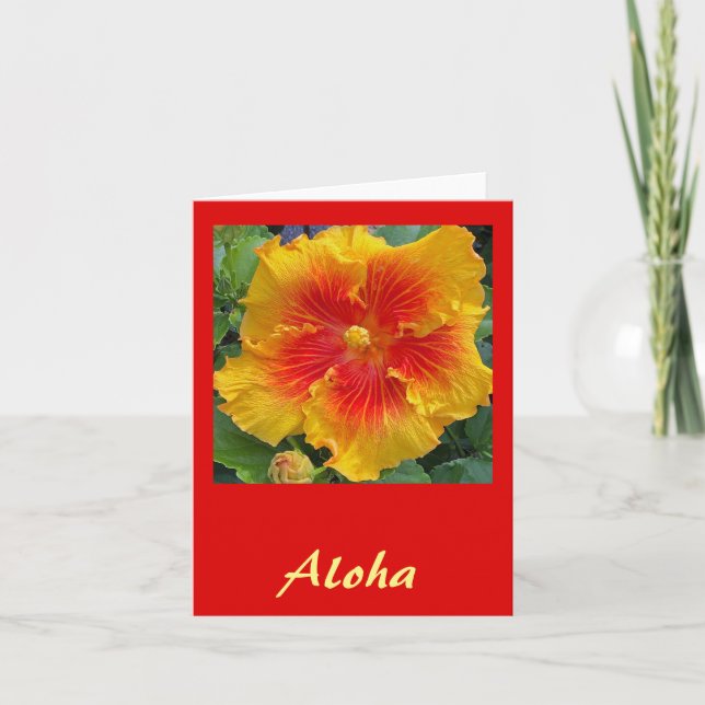 Tarjeta De Agradecimiento Aloha Hibiscus (Anverso)
