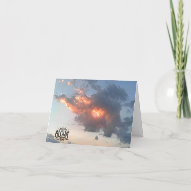 Tarjeta De Agradecimiento Aloha Sunset Blank Greeting Card (Anverso)