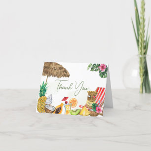 Tarjeta De Agradecimiento Aloha Tropical Hawaii Baby Shower
