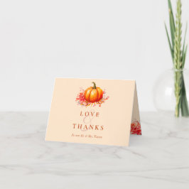 Tarjeta De Agradecimiento Alojamiento Boda botánico de la Calabaza Caída