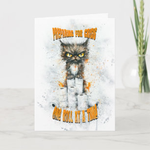 Tarjeta De Agradecimiento Alojamiento De Gatos Cranky Para Una Crisis