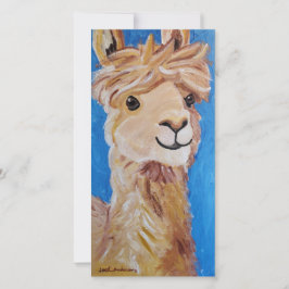 Tarjeta De Agradecimiento Alpaca en azul