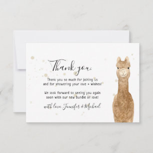 Tarjeta De Agradecimiento Alpaca Llama Rústico Gracias