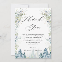 Tarjeta De Agradecimiento Alpine Winter Wonderland Baby Shower Cumpleaños