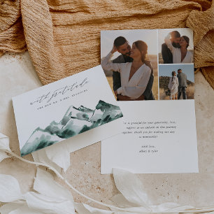 Tarjeta De Agradecimiento Altiplano Boda de la montaña acuarela