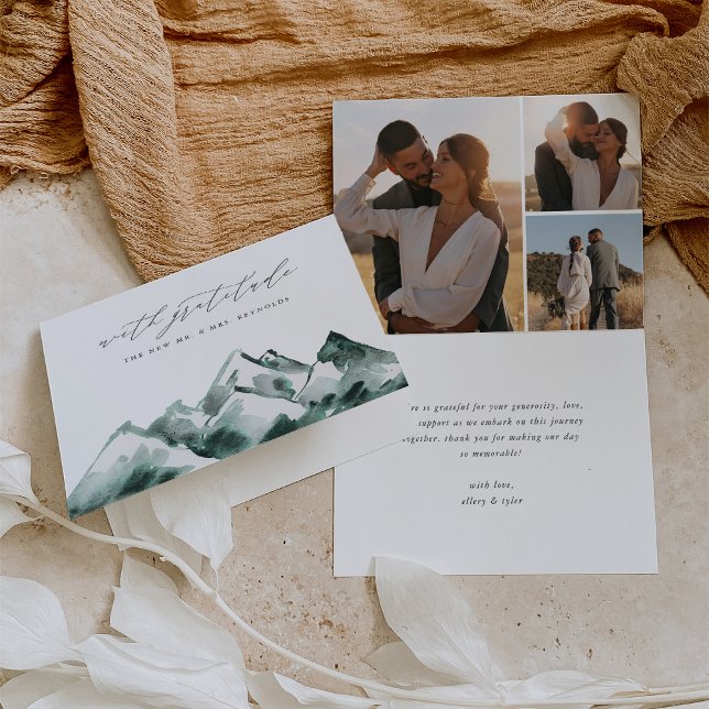 Tarjeta De Agradecimiento Altiplano | Boda de la montaña acuarela (Subido por el creador)