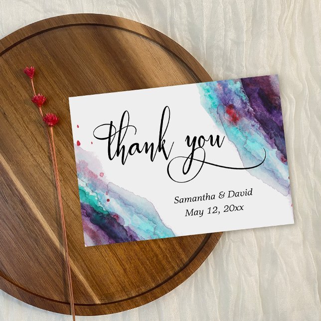 Tarjeta De Agradecimiento Aluminio acuático morado rojo acuático resumen (Subido por el creador)