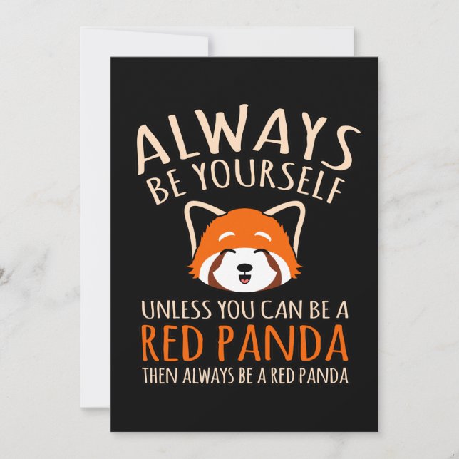 Tarjeta De Agradecimiento Always Be A Red Panda Cute Pet Animal Pandas Lover (Anverso)