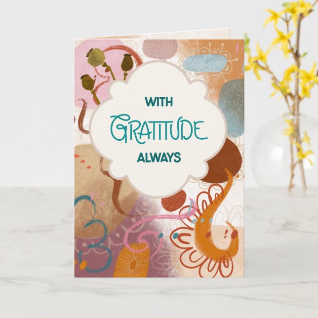 Tarjeta de agradecimiento Always Caramel With Grat (flor amarilla)