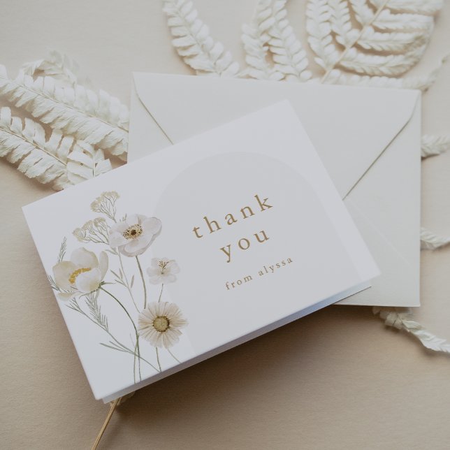 Tarjeta De Agradecimiento ALYSSA Floral Bloom Summer Boho Flower Baby Shower (ALYSSA Floral Bloom Summer Boho Flower Baby Shower Thank You Card)