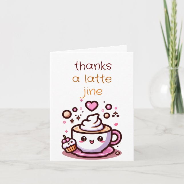 Tarjeta De Agradecimiento amable Un café de lata Gracias Cartas (Anverso)