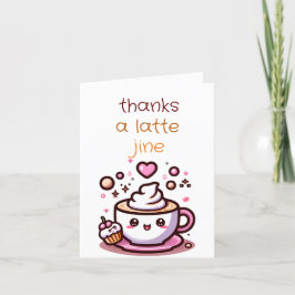 Tarjeta De Agradecimiento amable Un café de lata Gracias Cartas
