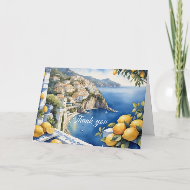 Tarjeta De Agradecimiento Amalfi Coast Lemons | su foto y texto (Anverso)