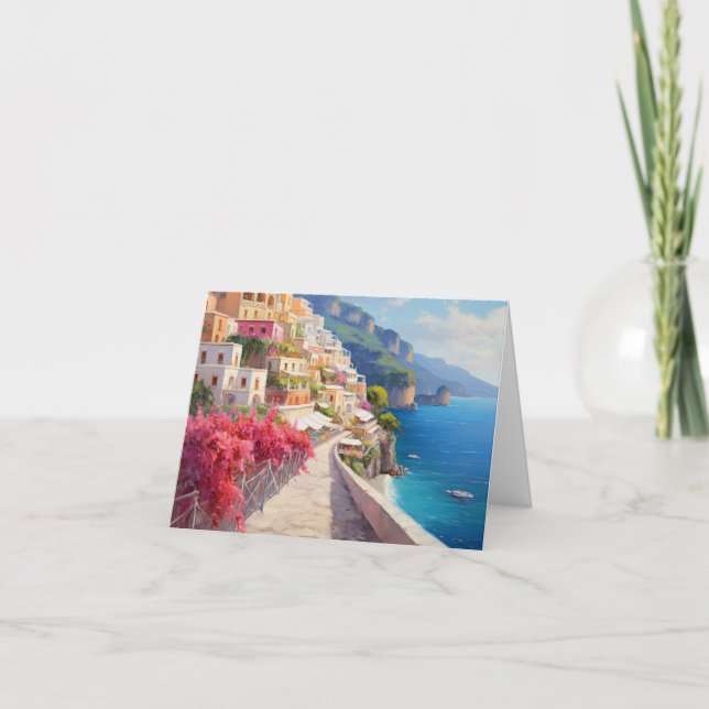 Tarjeta De Agradecimiento Amalfi Coast Positano Italy Thank You Card (Anverso)