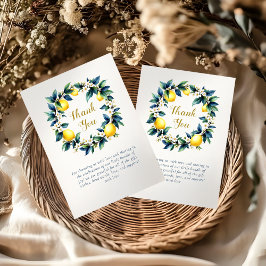 Tarjeta De Agradecimiento Amalfi Lemon Wreath Ciao Baby Baby Shower