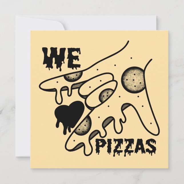 Tarjeta De Agradecimiento Amamos las pizzas - Pizza Love - ASL ILY Obsession (Anverso)