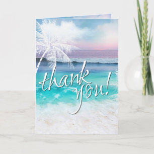 Tarjeta De Agradecimiento AMANECER OCÉANO TROPICAL PRECIOSO Gracias