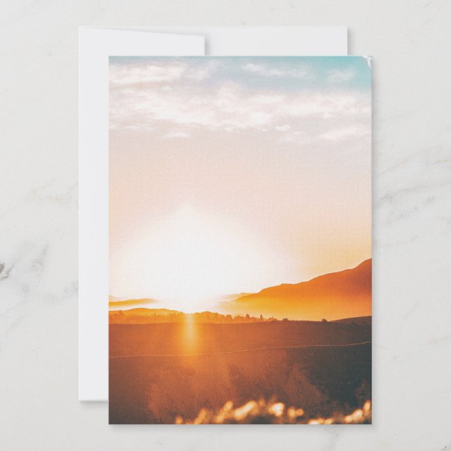 Tarjeta De Agradecimiento amanecer sobre una montaña (Anverso)