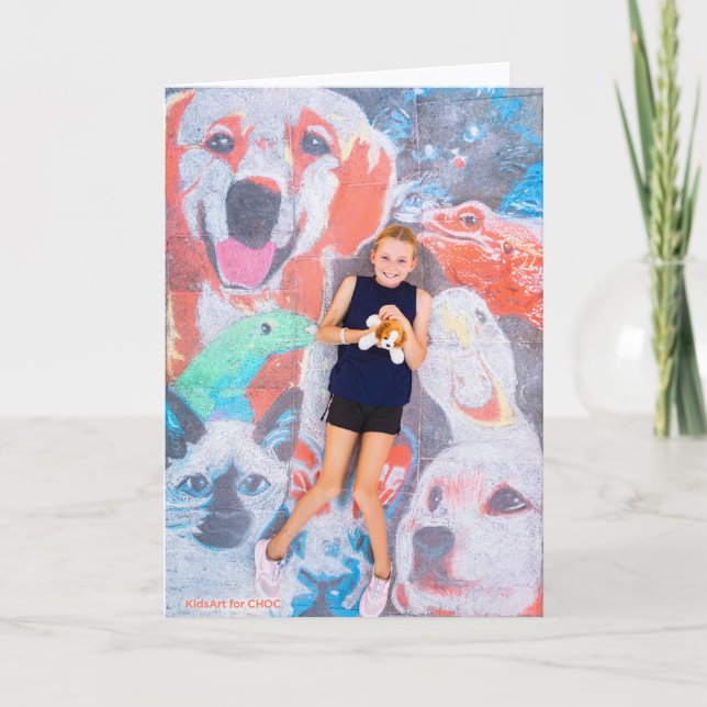 Tarjeta De Agradecimiento Amante de los animales - Arte infantil para la CHO (Anverso)