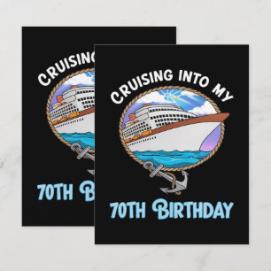 Tarjeta De Agradecimiento Amante de los Cruceros Navegando hacia mis 70 años