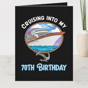 Tarjeta De Agradecimiento Amante de los Cruceros Navegando hacia mis 70 años