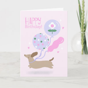 Tarjeta De Agradecimiento Amante de los Dachshund Feliz Cumpleaños Perrito A