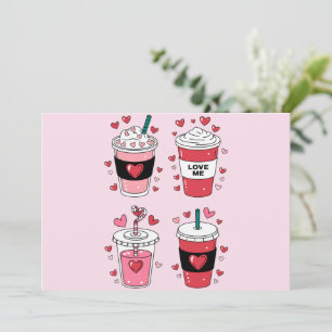 Tarjeta De Agradecimiento Amante del café Latte del día de San Valentín
