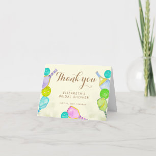 Tarjeta De Agradecimiento Amante del Deporte Acuarela Tema de Boda de Pickle