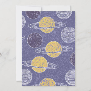 Tarjeta De Agradecimiento Amante del Espacio del Planeta Amarillo Astronomía