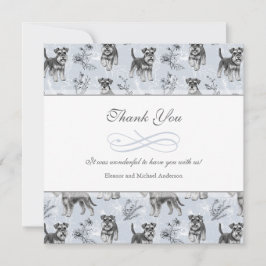 Tarjeta De Agradecimiento Amante del schnauzer vintage Toile de Jouy