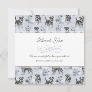 Tarjeta De Agradecimiento Amante del schnauzer vintage Toile de Jouy