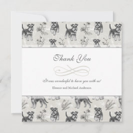 Tarjeta De Agradecimiento Amante del Schnauzer Vintage Toile de Jouy Francés