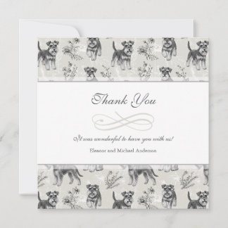 Tarjeta De Agradecimiento Amante del Schnauzer Vintage Toile de Jouy Francés