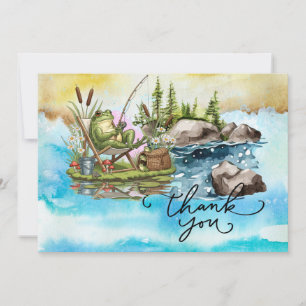 Tarjeta De Agradecimiento Amantes de la pesca estilo acuarela