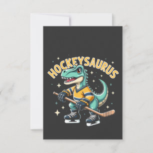 Tarjeta De Agradecimiento Amantes de los dinosaurios del Hockeysaurus Hockey
