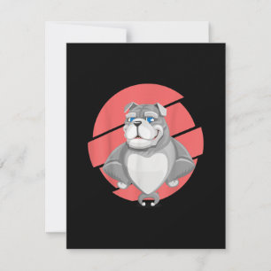 Tarjeta De Agradecimiento Amantes del Bulldog   Dibujo Divertido de Bulldog
