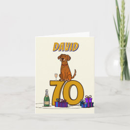 Tarjeta De Agradecimiento Amantes del perro 70 cumpleaños