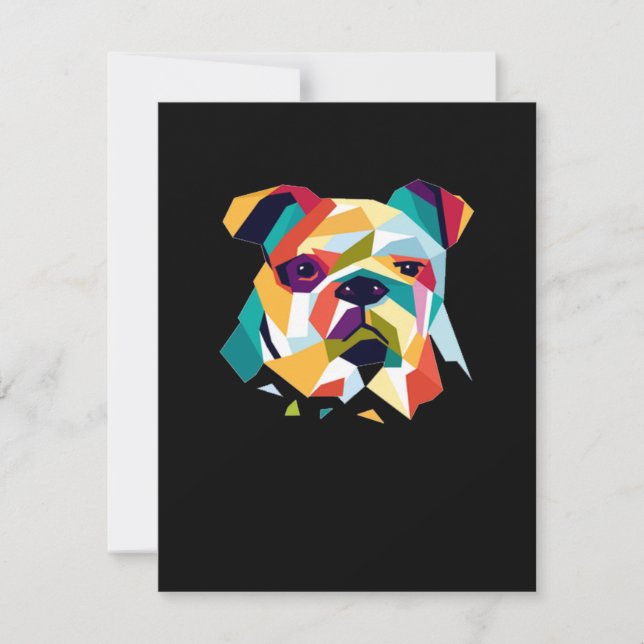 Tarjeta De Agradecimiento Amantes del perro| Gráfico abstracto poligonal de  (Anverso)