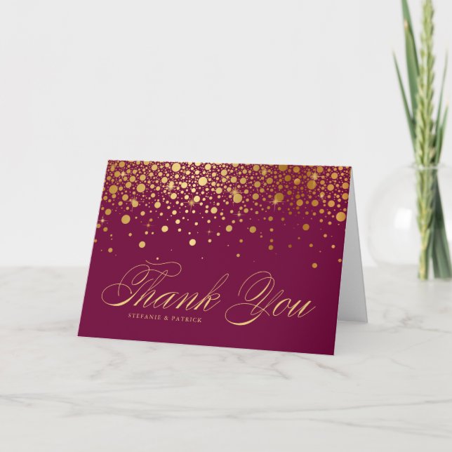 Tarjeta de agradecimiento Amapola con confeti de l (Anverso)