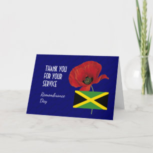 Tarjeta De Agradecimiento Amapola   Veteranos de JAMAICA   DÍA DE RECUPERACI