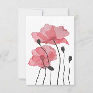 Tarjeta De Agradecimiento Amapolas