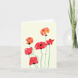 Tarjeta De Agradecimiento Amapolas