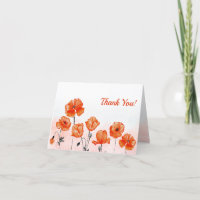 Amapolas de Acuarela Roja Personalizadas Gracias