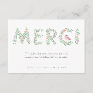 Tarjeta De Agradecimiento Amar a Aves y Letras Gracias