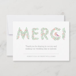 Tarjeta De Agradecimiento Amar a Aves y Letras Gracias