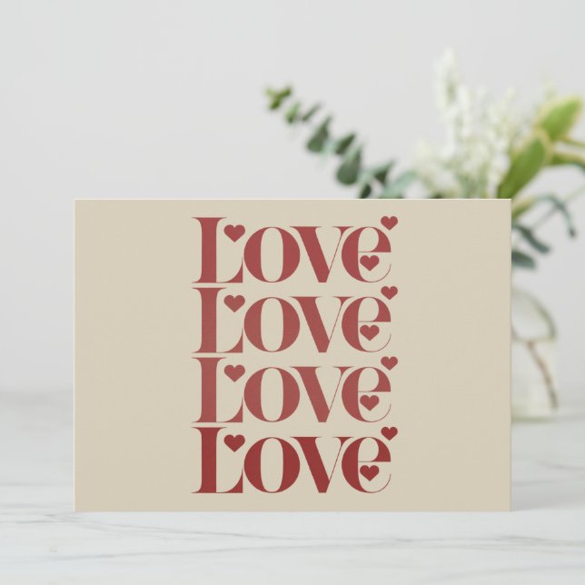 Tarjeta De Agradecimiento Amar Feliz Día de San Valentín (Anverso de pie)