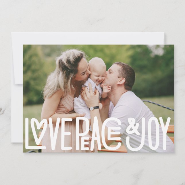 Tarjeta De Agradecimiento Amar la Paz y la Alegría Navidades Festividad Foto (Anverso)